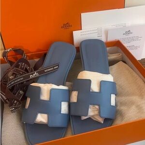 Hermès Blue Sandals